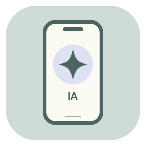 Icône de Simia : un téléphone intégrant une étoile IA